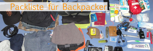 Packliste Backpacking und Weltreise