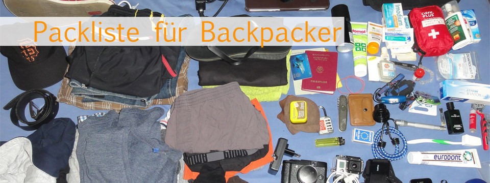 Packliste Backpacking und Weltreise