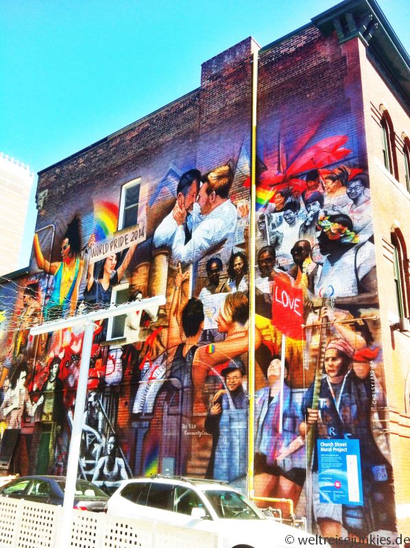 Wandbild im schwul-lesbischen Stadtviertel